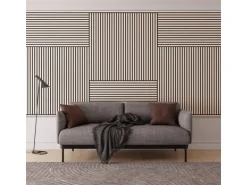 Akustikpaneel Esche MDF Schwarz Filz Schwarz 60 cm x 120 cm 2 Stück FSC®