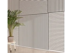 Akustikpaneel Esche MDF Schwarz Filz Schwarz 60 cm x 120 cm 2 Stück FSC®