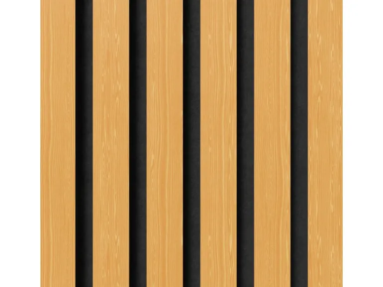 Akustikpaneel Eiche Geölt MDF Schwarz Filz Schwarz 60 cm x 270 cm FSC®