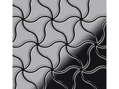 ALLOY Mosaik Fliese Massiv Metall Edelstahl Hochglänzend Grau 1,6mm Stark Ninja-s-s-m 1 Paket mit 10 Matten 0,67 m2 Grau