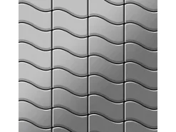ALLOY Mosaik Fliese Massiv Metall Edelstahl Gebürstet Grau 1,6mm Stark Flux-s-s-b, 1 Paket mit 10 Matten 0,86 m2 Grau