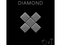 ALLOY Mosaik Fliese Massiv Metall Edelstahl Hochglanz Grau 1,6mm Diamond-s-s-m 1 Paket mit 10 Matten 0,91 m2 Grau