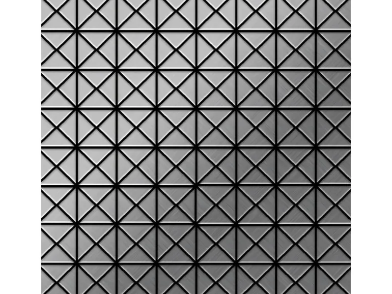 ALLOY Mosaik Fliese Massiv Metall Edelstahl Gebürstet Grau 1,6mm Stark Deco-s-s-b 1 Paket mit 10 Matten 0,92 m2 Grau