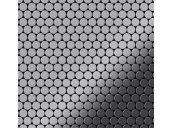 ALLOY Mosaik Fliese Massiv Metall Edelstahl Marine Gebürstet Grau Medallion-s-s-mb, 1 Paket mit 10 Matten 0,73 m2 Grau