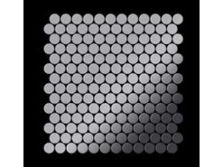 ALLOY Mosaik Fliese Massiv Metall Edelstahl Marine Gebürstet Grau Medallion-s-s-mb, 1 Paket mit 10 Matten 0,73 m2 Grau