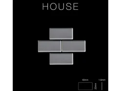 ALLOY Mosaik Fliese Massiv Metall Edelstahl Hochglanz Grau 1,6mm House-s-s-m 1 Paket mit 10 Matten 0,98 m2 Grau