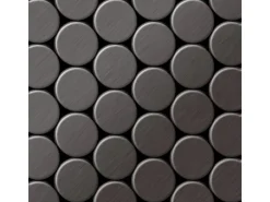 ALLOY Mosaik Fliese Massiv Metall Edelstahl Hochglanz Grau 1,6mm Cinquanta-s-s-m 1 Paket mit 10 Matten 0,94 m2 Grau