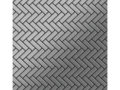 ALLOY Mosaik Fliese Massiv Metall Edelstahl Marine Gebürstet Grau Herringbone-s-s-mb 1 Paket mit 10 Matten 0,85 m2 Grau