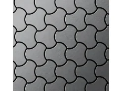 ALLOY Mosaik Fliese Massiv Metall Edelstahl Marine Gebürstet Grau Swiss Cross-s-s-mb 1 Paket mit 10 Matten 0,88 m2 Grau