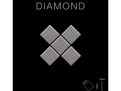 ALLOY Mosaik Fliese Massiv Metall Edelstahl Marine Gebürstet Grau Diamond-s-s-mb 1 Paket mit 10 Matten 0,91 m2 Grau