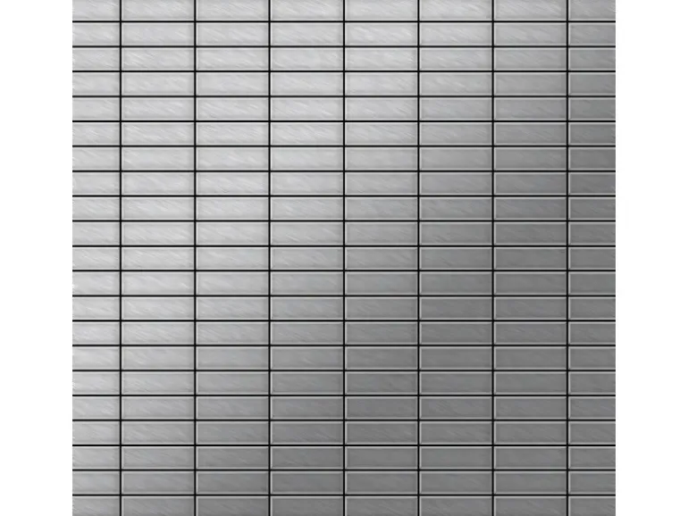 ALLOY Mosaik Fliese Massiv Metall Edelstahl Gebürstet Grau 1,6mm Stark Cabin-s-s-b 1 Paket mit 10 Matten 1,01 m2 Grau