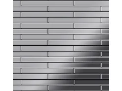 ALLOY Mosaik Fliese Massiv Metall Edelstahl Marine Hochglanz Grau 1,6mm Avenue-s-s-mm 1 Paket mit 10 Matten 0,74 m2 Grau