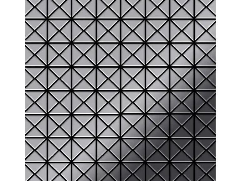 ALLOY Mosaik Fliese Massiv Metall Edelstahl Gebürstet Grau 1,6mm Basketweave-s-s-b 1 Paket mit 10 Matten 0,82 m2 Grau
