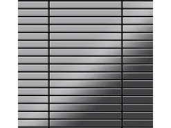 ALLOY Mosaik Fliese Massiv Metall Edelstahl Marine Hochglanz Grau 1,6mm Linear-s-s-mm 1 Paket mit 10 Matten 0,94 m2 Grau