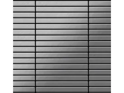 ALLOY Mosaik Fliese Massiv Metall Edelstahl Marine Gebürstet Grau 1,6mm Linear-s-s-mb 1 Paket mit 10 Matten 0,94 m2 Grau