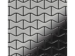 ALLOY Mosaik Fliese Massiv Metall Edelstahl Marine Hochglanz Grau 1,6mm Kismet-s-s-mm 1 Paket mit 10 Matten 0,86 m2 Grau