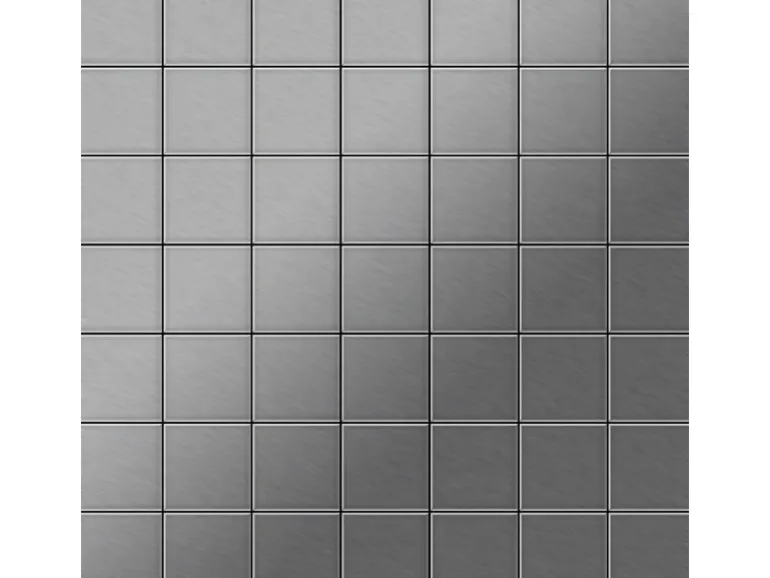 ALLOY Mosaik Fliese Massiv Metall Edelstahl Gebürstet Grau 1,6mm Stark Attica-s-s-b 1 Paket mit 10 Matten 0,85 m2 Grau