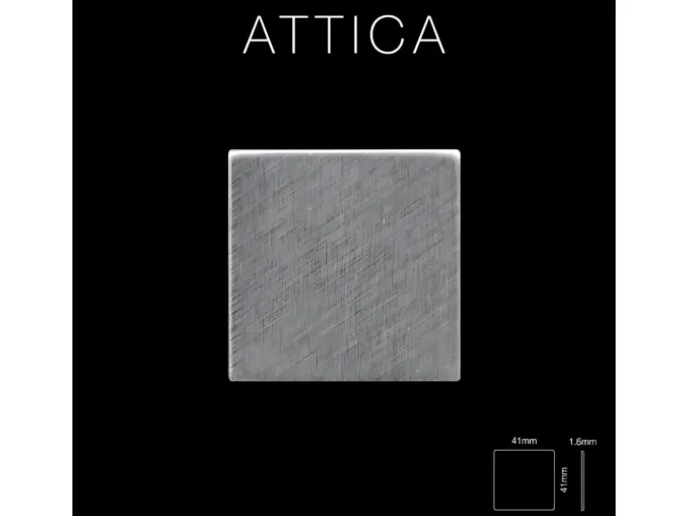 ALLOY Mosaik Fliese Massiv Metall Edelstahl Gebürstet Grau 1,6mm Stark Attica-s-s-b 1 Paket mit 10 Matten 0,85 m2 Grau
