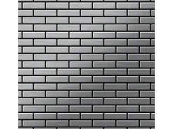 ALLOY Mosaik Fliese Massiv Metall Edelstahl Gebürstet Grau 1,6mm Stark Pk-s-s-b 1 Paket mit 10 Matten 0,88 m2 Grau