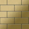 ALLOY Mosaik Fliese Massiv Metall Titan Gebürstet Gold 1,6mm Stark Subway-ti-gb 1 Paket mit 50 Matten 0,58 m2 Gold