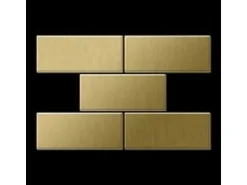 ALLOY Mosaik Fliese Massiv Metall Titan Gebürstet Gold 1,6mm Stark Subway-ti-gb 1 Paket mit 50 Matten 0,58 m2 Gold