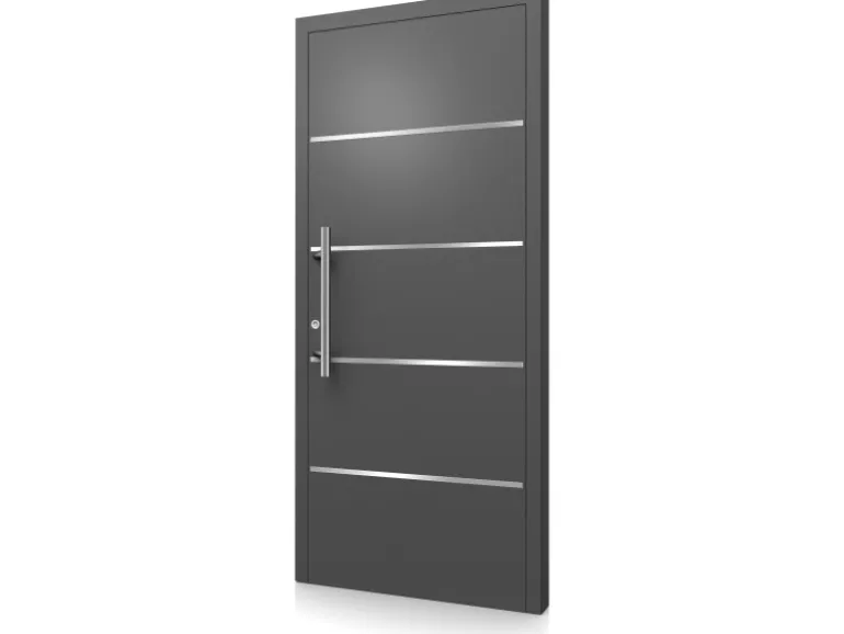 Aluminium-Haustür Modell Moderno M460/B 110 x 210 cm Anthrazit Metallic Links