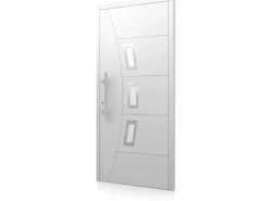 Aluminium-Haustür Moderno M320/B 110 x 210 cm Weiß Anschlag Links