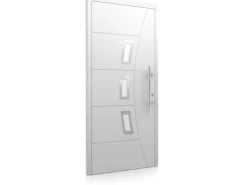 Aluminium-Haustür Moderno M320/B 110 x 210 cm Weiß Anschlag Rechts