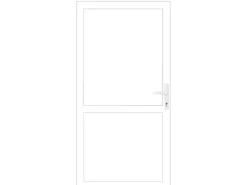 Aluminium-Nebeneingangstür 98 cm x 198 cm A503 Weiß Anschlag Rechts