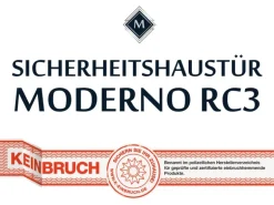 Aluminium Sicherheitshaustür Moderno RC3 M330 Premium 110 x 210 cm Anschlag R