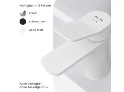AM.PM Waschtischarmatur mit Klick-Ablaufgarnitur, Waschbecken Armatur, Mischbatterie FXA82133 X-Joy Wasserhahn Bad Weiß