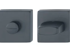 AnsaPro Bad- und WC-Rosettenpaar Thelon 37 mm - 42 mm Edelstahl Schwarz