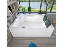 AquaVapore Whirlpool Pool Badewanne Wanne W12H-A 135x180cm mit Farblichtherapie