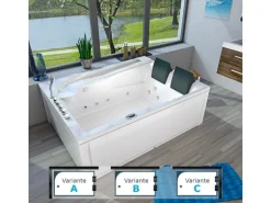 AquaVapore Whirlpool Pool Badewanne Wanne W12H-A 135x180cm mit Farblichtherapie