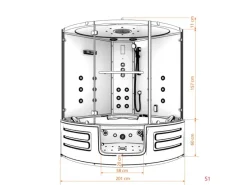 AquaVapore Dampfdusche Whirlpool Dusche Duschkabine K70-SW-EH 150x150cm