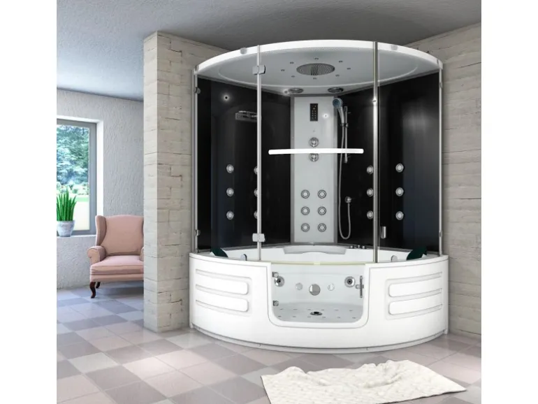 AquaVapore Dampfdusche Whirlpool Dusche Duschkabine K70-SW-EH 150x150cm