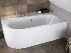 Bad Land Badewanne Eckwanne AVITA 170x75 Rechts Mit AcrylSchürze Ablauf Füße