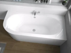 Bad Land Badewanne Eckwanne AVITA 170x75 Rechts Mit AcrylSchürze Ablauf Füße