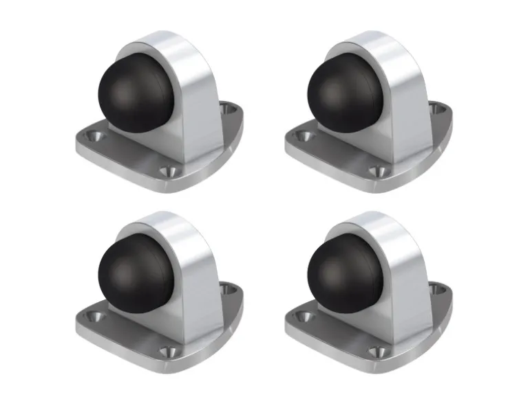 Basi - Boden-Türstopper - SET - 4x TS 22 - Edelstahl Optik - 4X7704-0022