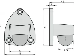 Basi - Boden-Türstopper - SET - 4x TS 22 - Edelstahl Optik - 4X7704-0022