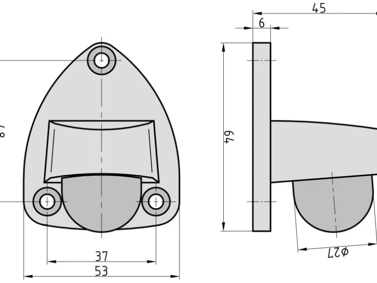 Basi - Boden-Türstopper - SET - 4x TS 22 - Edelstahl Optik - 4X7704-0022