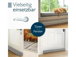 Beautissu Levante MM Zugluftstopper 6,5x100cm Grau
