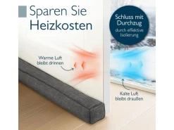 Beautissu Levante MM Zugluftstopper 6,5x120cm Dunkelgrau