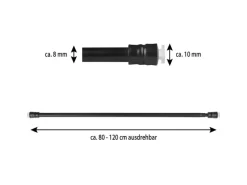 Bestlivings Klemmstange mit Schraubtechnik Schwarz 80 bis 120 cm