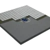 Bodenebenes verfliesbares Duschelement Rechteckig senkrechter Abl. 120 x 120 cm