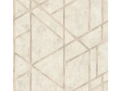Bricoflor Art Déco Tapete Creme Gold Elegante Vliestapete Geometrisch für Schlafzimmer und Wohnzimmer Vlies Betontapete