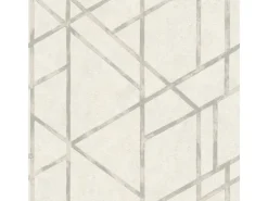 Bricoflor Art Déco Tapete in Weiß Silber 20er Jahre Vliestapete in Betonoptik Helle Mustertapete Geometrisch für Schlafzimmer