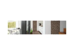 Bricoflor 3D Stein Tapeten Panel Selbstklebende Tapete in Steinoptik in Braun Vliestapete Ideal für Wohnzimmer und Schlafzimmer