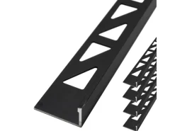 Dalsys Fliesenschiene Aluminium 5x 2,5m x 125mm Winkelprofil Schwarz