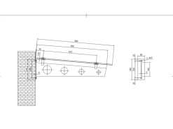 Dein Bau Projekt Glasvordach Model Schwert Milchglas VS-Glas 225 x 120 cm